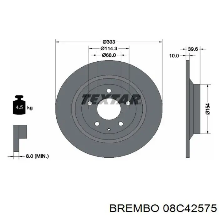 Купить 08C42575 Brembo Диск тормозной задний