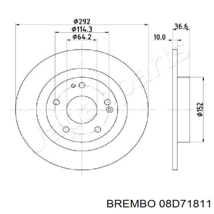 Тормозные диски 08D71811 Brembo
