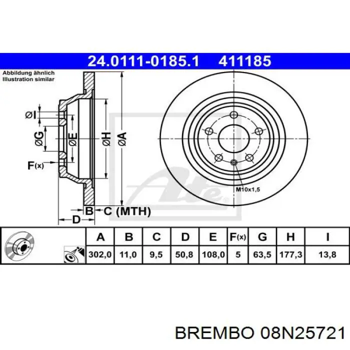 Купить 08N25721 Brembo Диск тормозной задний