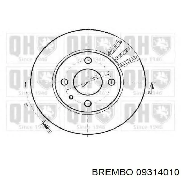 Передние тормозные диски 09314010 Brembo