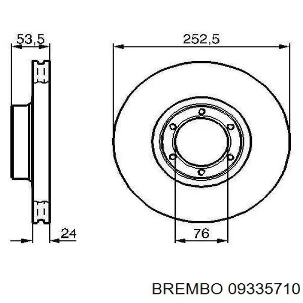 Передние тормозные диски 09335710 Brembo