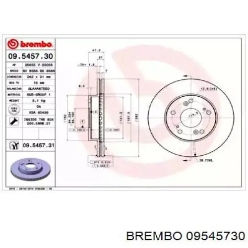 09545730 Brembo disco do freio dianteiro