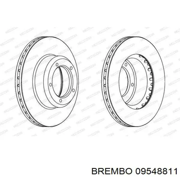 Передние тормозные диски 09548811 Brembo