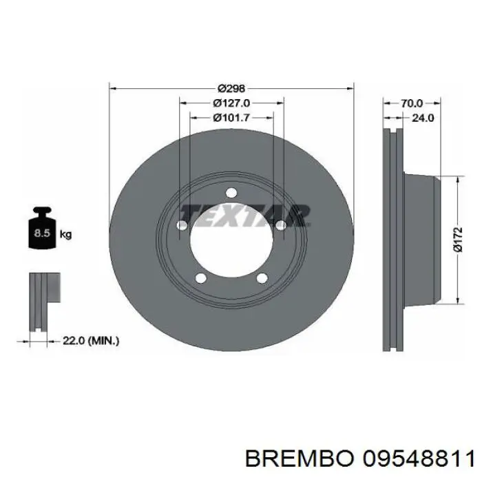 Тормоз дисковый передний Brembo 09548811 цена, от 54.36 USD