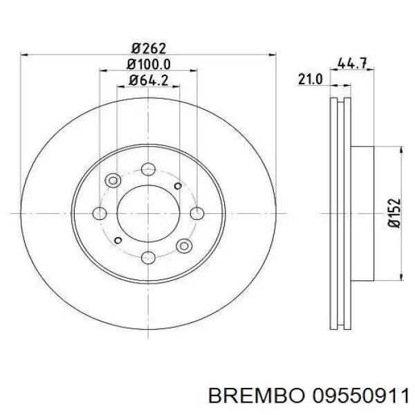 Купить 09550911 Brembo Ротор тормозной