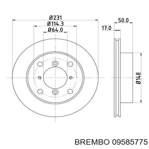Купить 09585775 Brembo Ротор тормозной