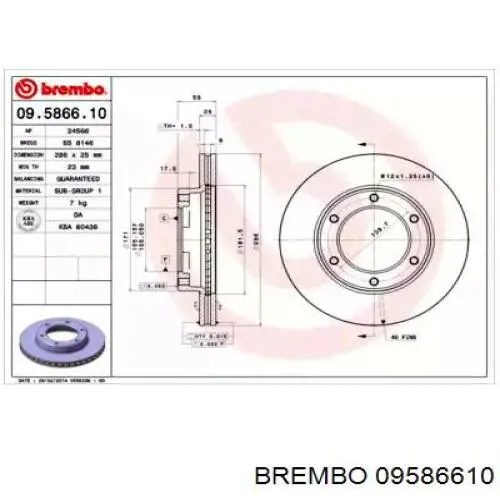 09586610 Brembo диск тормозной передний