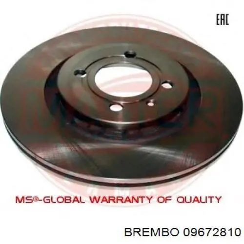Передние тормозные диски 09672810 Brembo
