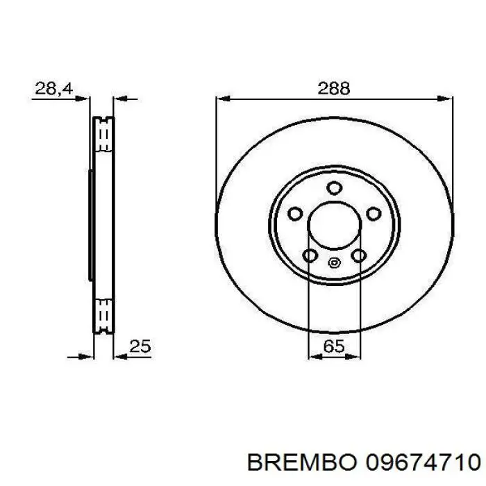 Тормоз дисковый передний Brembo 09674710 цена, от 53.90 USD