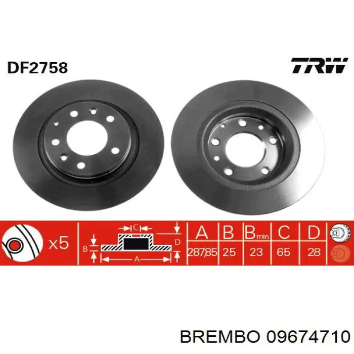 09.6747.10 Brembo диск тормозной передний