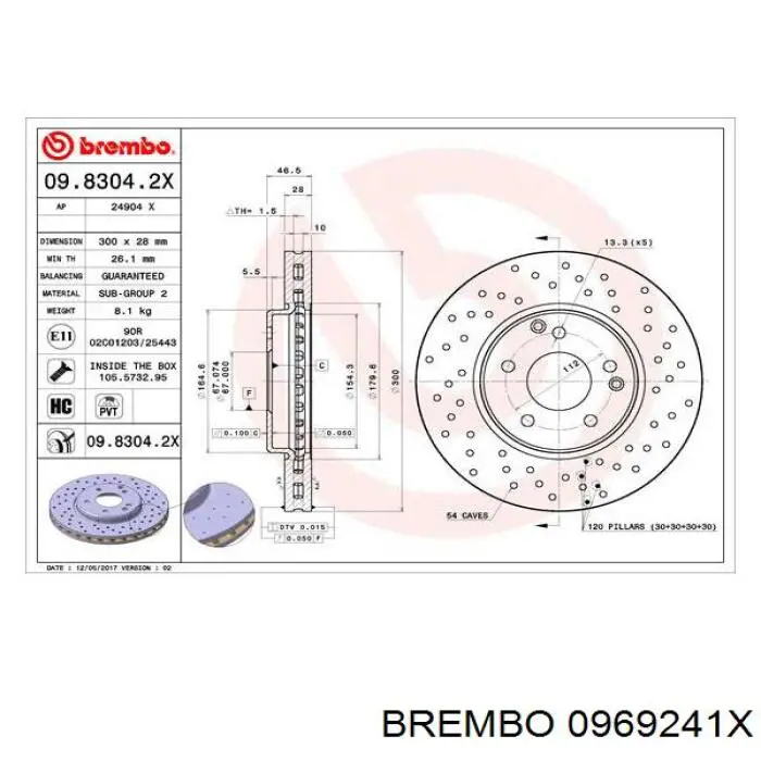 Купить 0969241X Brembo Ротор тормозной