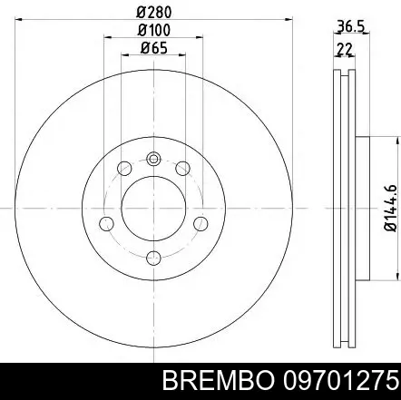 09.7012.75 Brembo диск тормозной передний