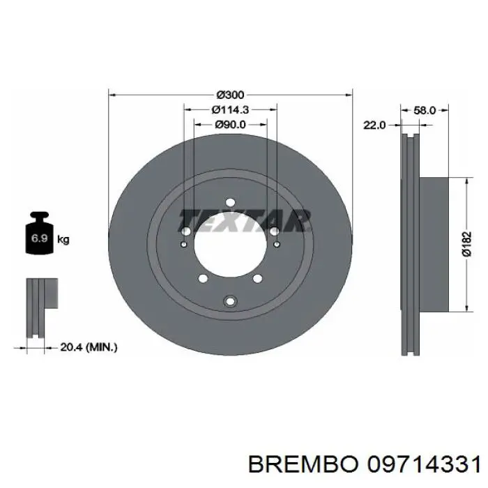 09.7143.31 Brembo диск тормозной передний