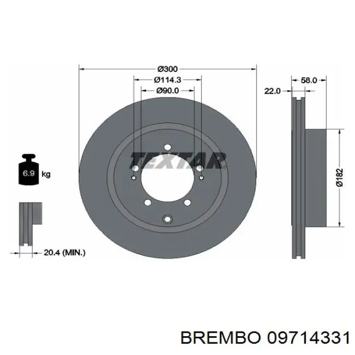 09.7143.31 Brembo disco do freio dianteiro