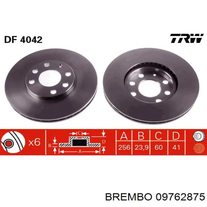 09762875 Brembo Диск тормозной передний