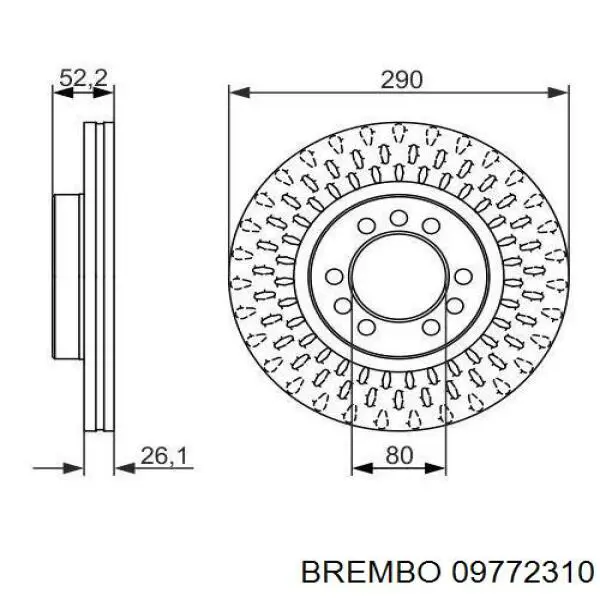 Тормоз дисковый передний Brembo 09772310 цена, от 46.28 USD