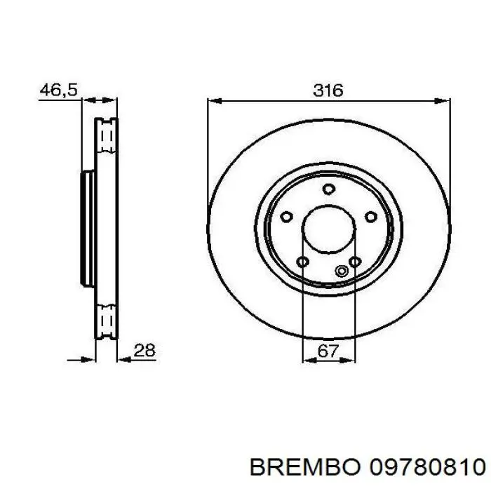 09780810 Brembo диск тормозной передний