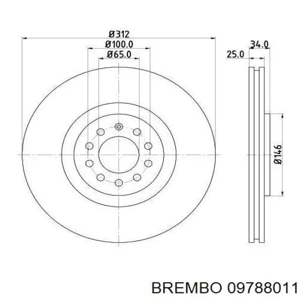09.7880.11 Brembo диск тормозной передний
