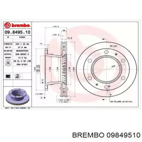 Передние тормозные диски 02NI006 SBP