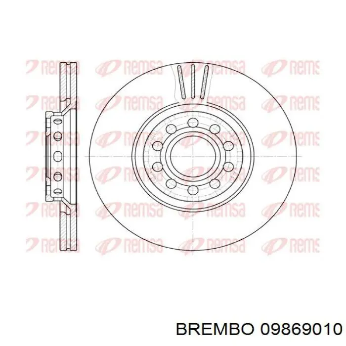 Купить 09869010 Brembo Ротор тормозной