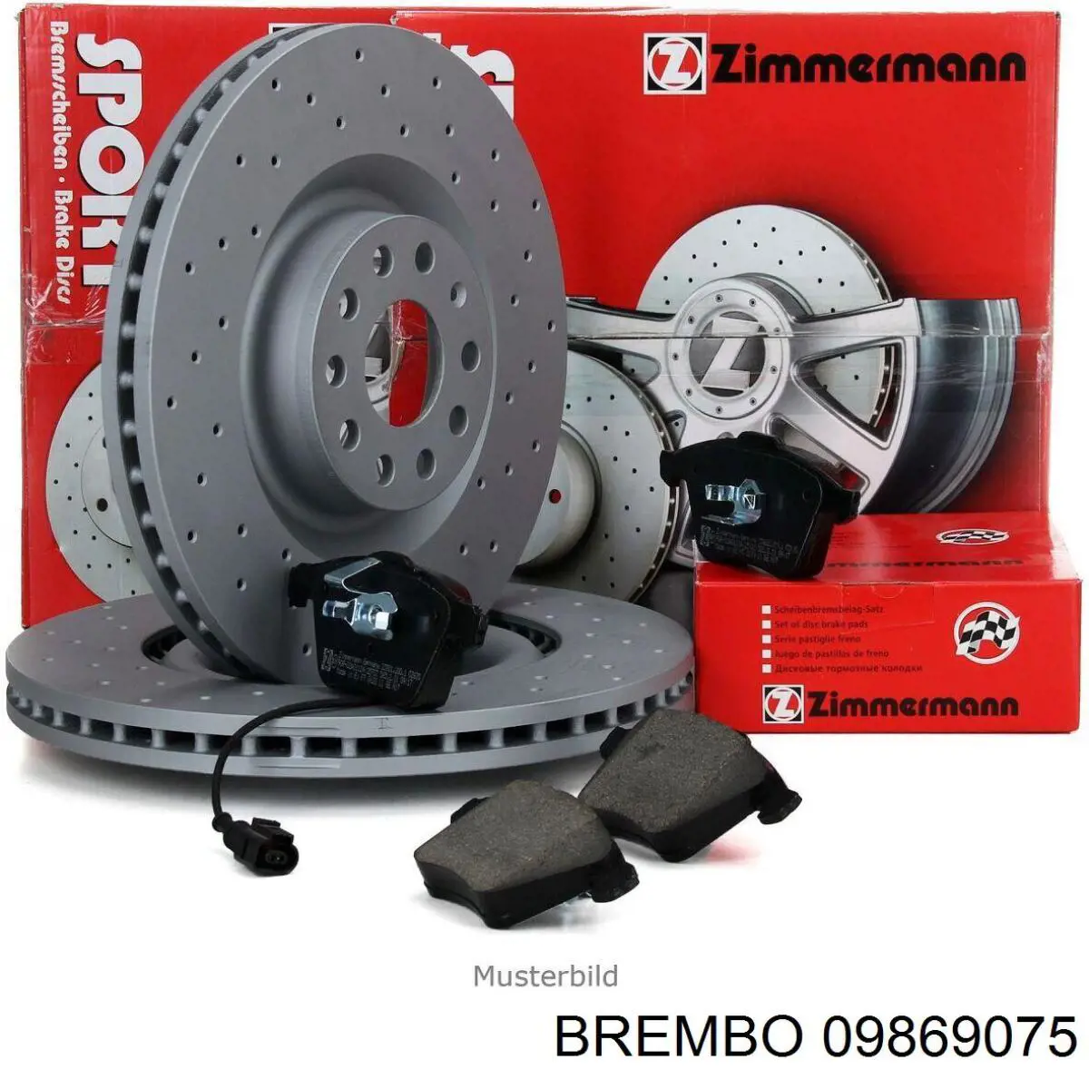 Передние тормозные диски 09869075 Brembo