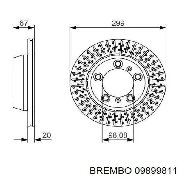 Тормозные диски 09899811 Brembo
