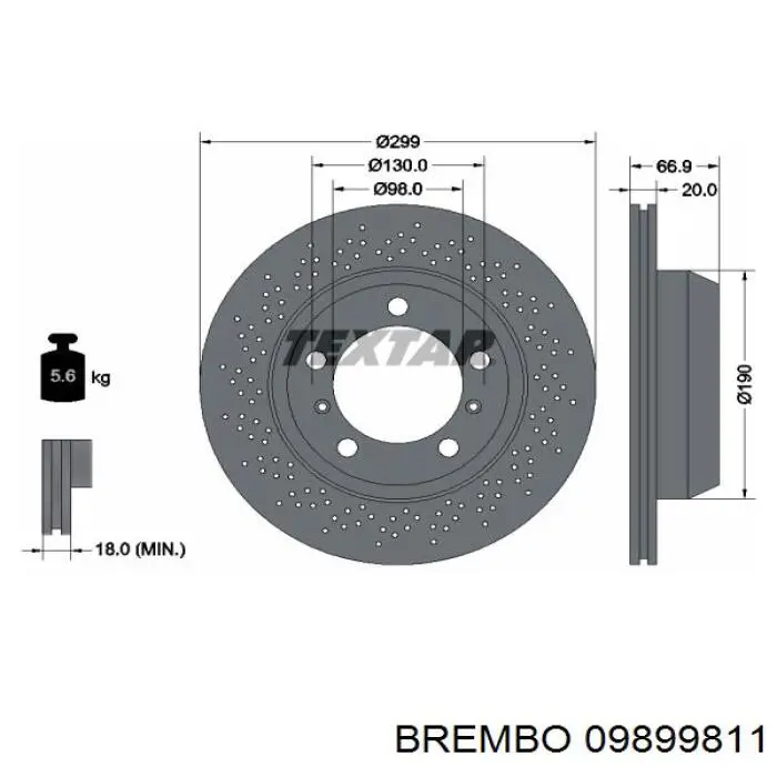 Купить 09899811 Brembo Диск тормозной задний