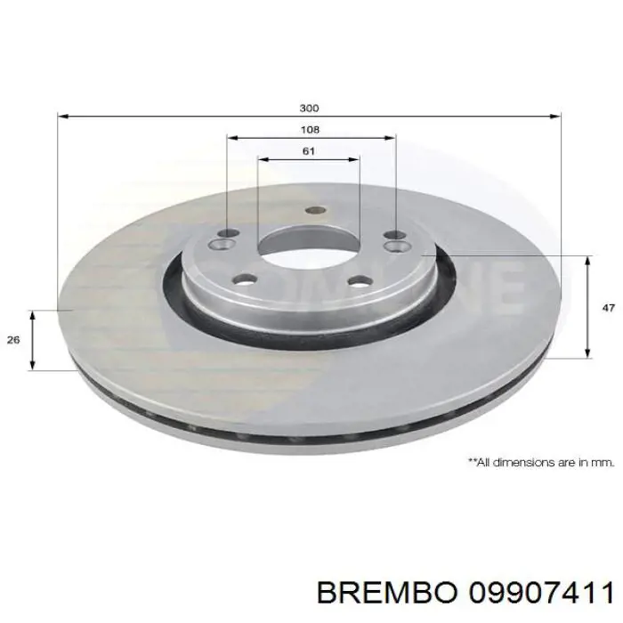 09907411 Brembo Диск тормозной передний