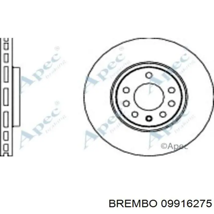 Передний тормозной диск Brembo 09916275