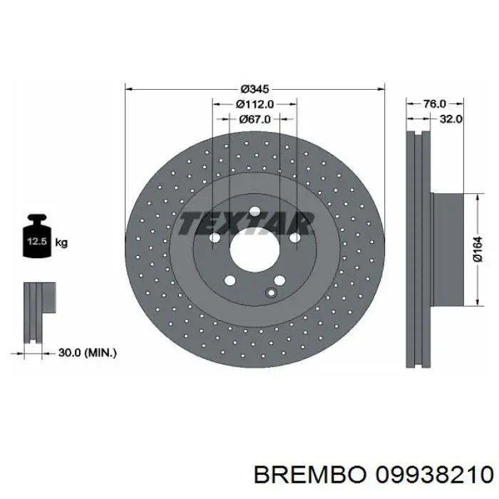 Передние тормозные диски 09938210 Brembo