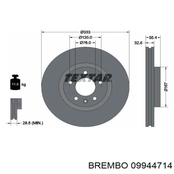 Передние тормозные диски 09944714 Brembo
