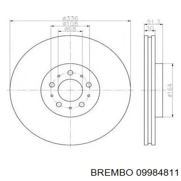 Тормоз дисковый передний Brembo 09984811 цена, от 87.00 USD