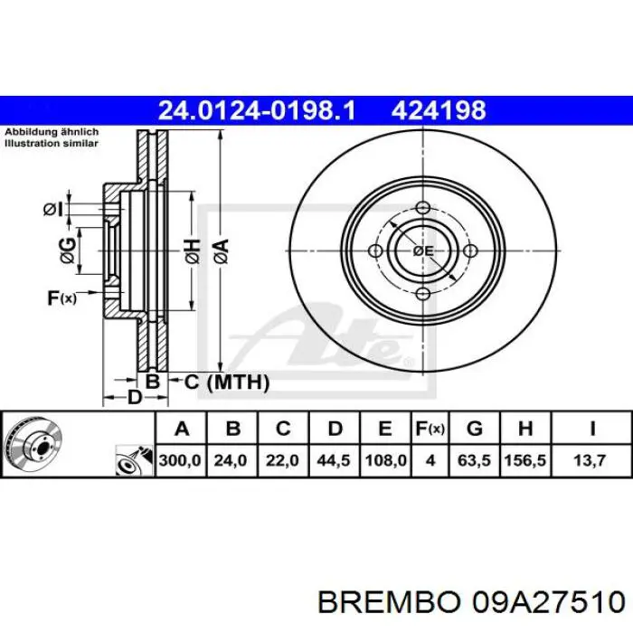 Купить 09A27510 Brembo Ротор тормозной