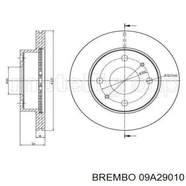 Купить 09A29010 Brembo Ротор тормозной
