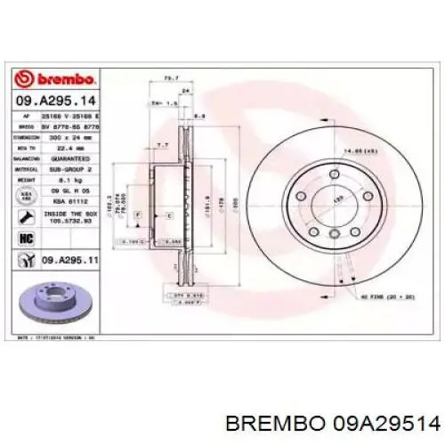 09A29514 Brembo диск тормозной передний