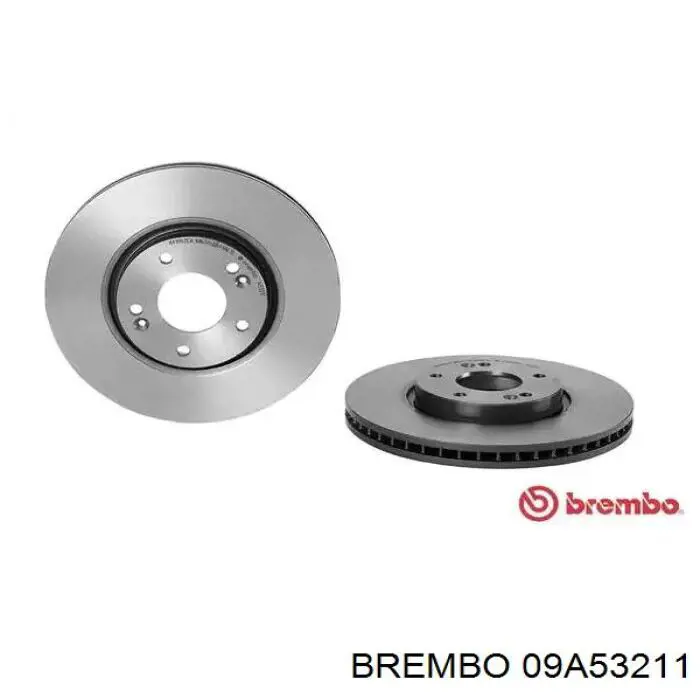 Диск тормозной передний BREMBO 09A53211