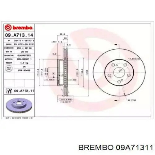 09A71311 Brembo disco do freio dianteiro