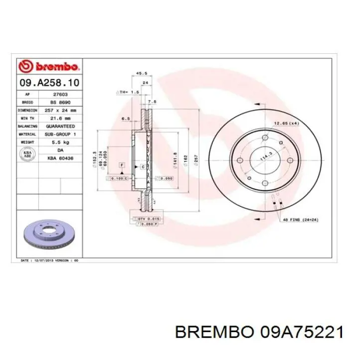 BG9224C Delphi Диск тормозной передний