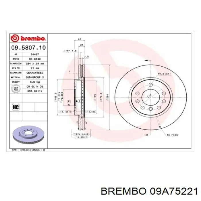 Передние тормозные диски 402060019R Renault (RVI)
