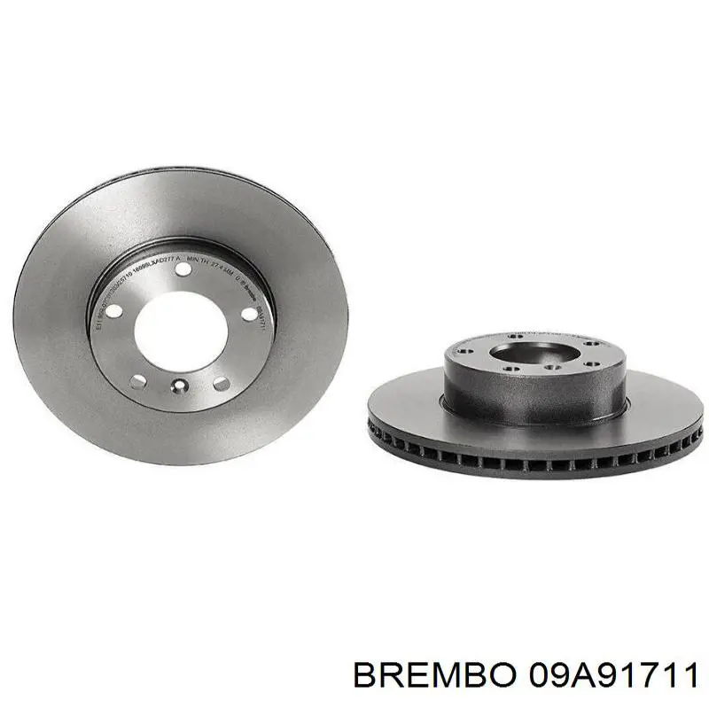 Передние тормозные диски 09A91711 Brembo