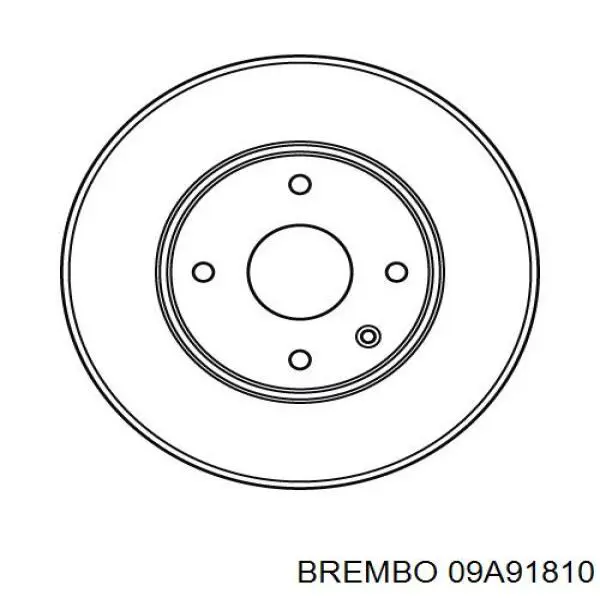 Диск гальмівний передній 09A91810 Brembo