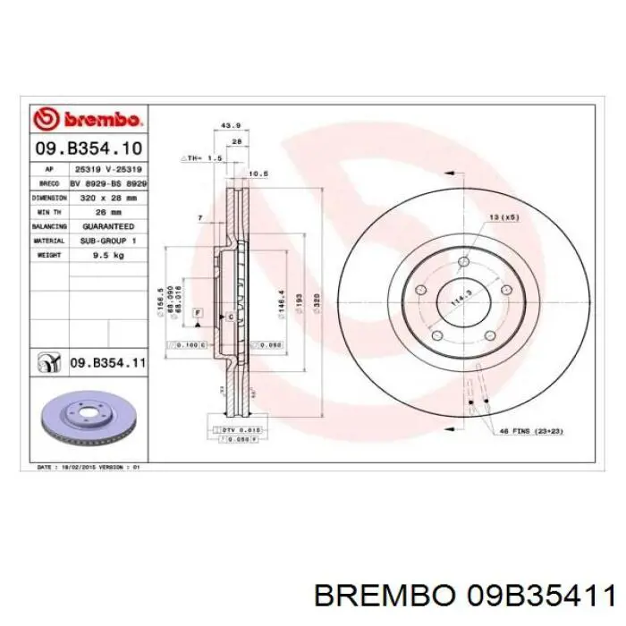 09B35411 Brembo disco do freio dianteiro