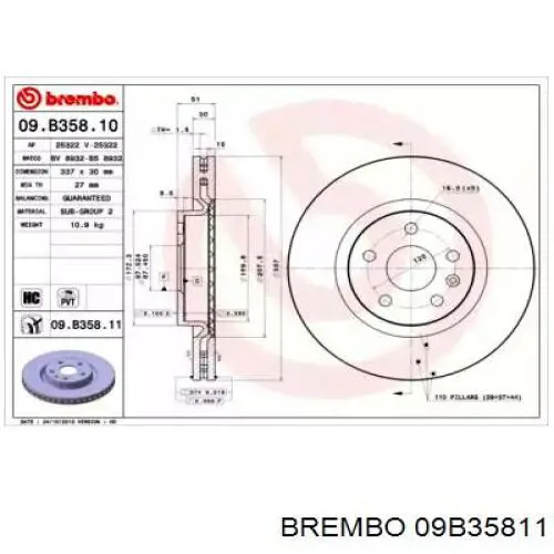 09B35811 Brembo disco do freio dianteiro