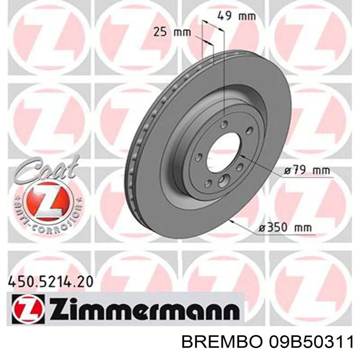 09B50311 Brembo Дисковый тормоз