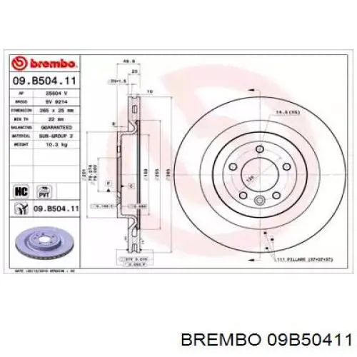 09.B504.11 Brembo disco do freio traseiro