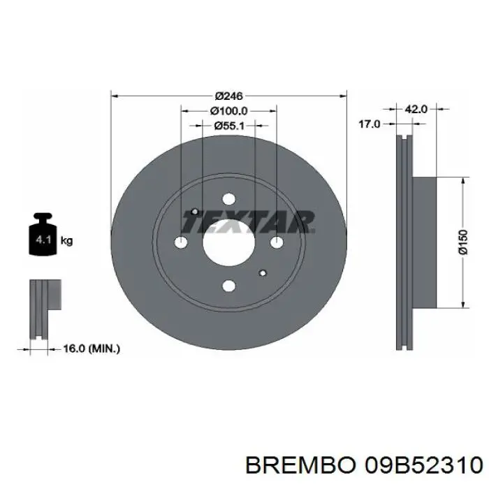 09B52310 Brembo Диск тормозной передний