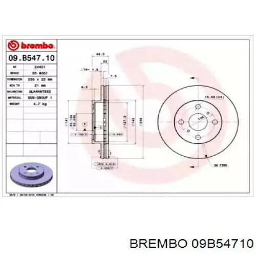 Передние тормозные диски 6281659 Villar