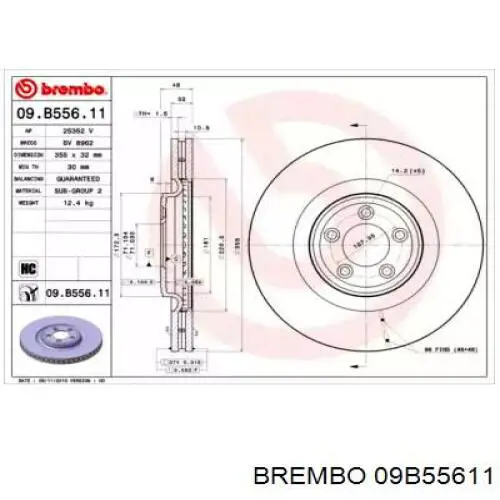 09.B556.11 Brembo disco do freio dianteiro