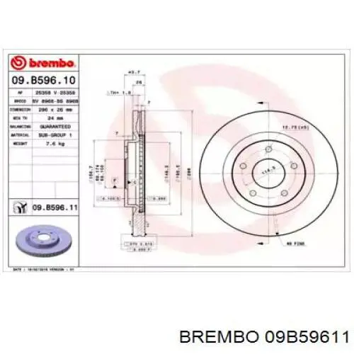 09.B596.11 Brembo disco do freio dianteiro