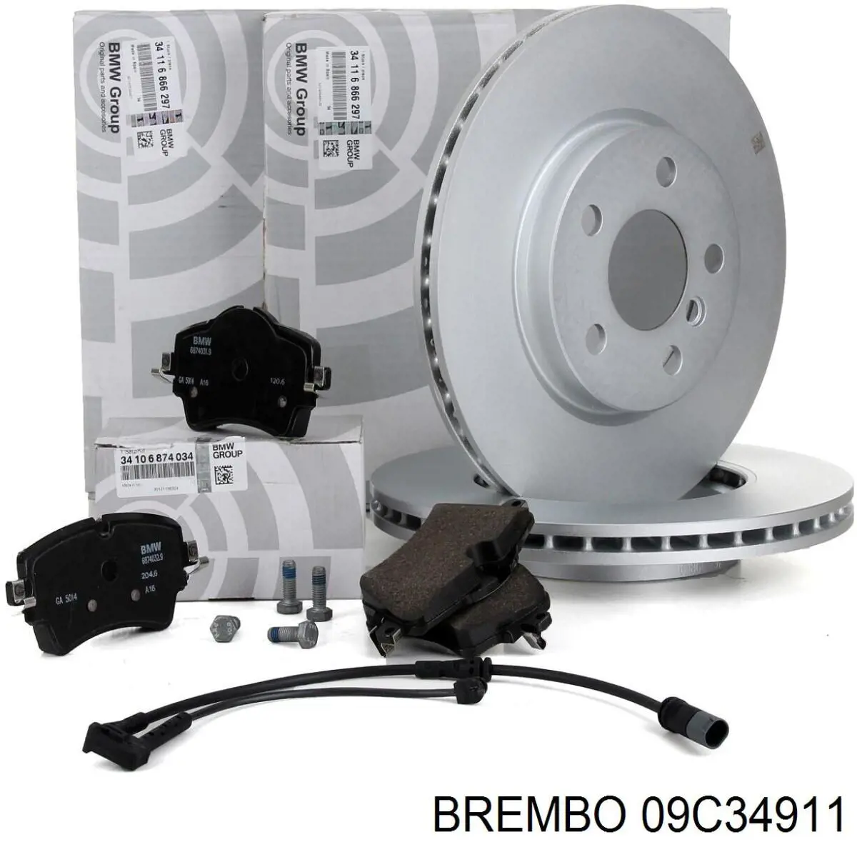Передние тормозные диски 09C34911 Brembo